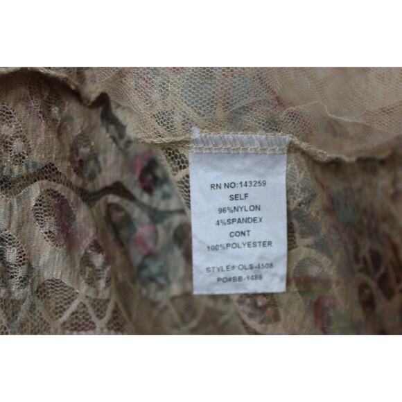 Origami by Vivien Duster Cover Size L Chiffon Sheer Embroidered Boho Tiered - Picture 9 of 10